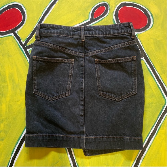 Mini ribbed denim skirt in black - Picture 3 of 7